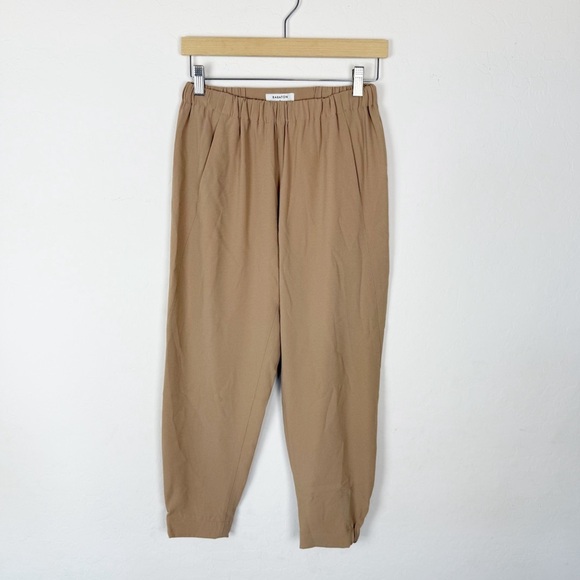 Aritzia Babaton Dexter Pant Starboard Tan Trouser Business Casual Elastic Waist - Picture 7 of 10